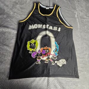 Vintage 1996 Space Jam Monstars Basketball Jersey Mens XL Black Warner Bros